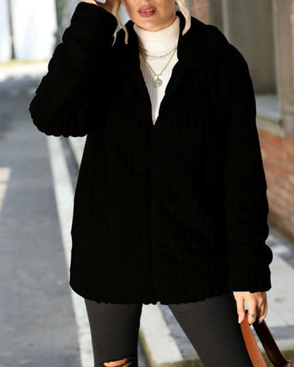 Giacca Invernale da Donna in Peluche con Chiusura a Zip