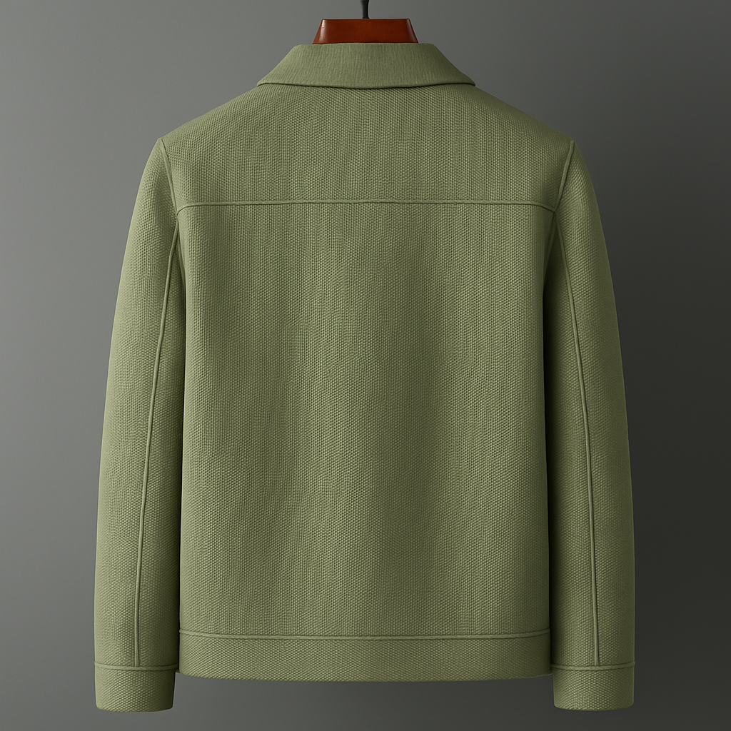 Giacca Primaverile da Uomo Leggera Traspirante Texture Chiusura a Clip