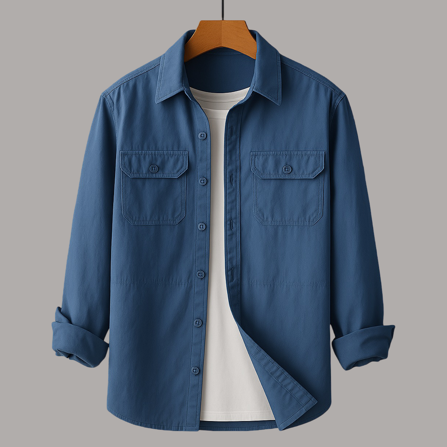 Camicia da Uomo Bottoni Due Tasche Design Leggero