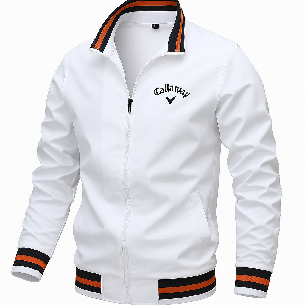 Giacca Blouson Autunnale da Uomo con Orlo a Coste e Colletto Alto