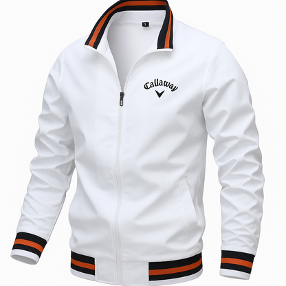 Giacca Blouson Autunnale da Uomo con Orlo a Coste e Colletto Alto