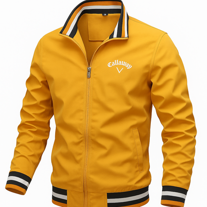 Giacca Blouson Autunnale da Uomo con Orlo a Coste e Colletto Alto