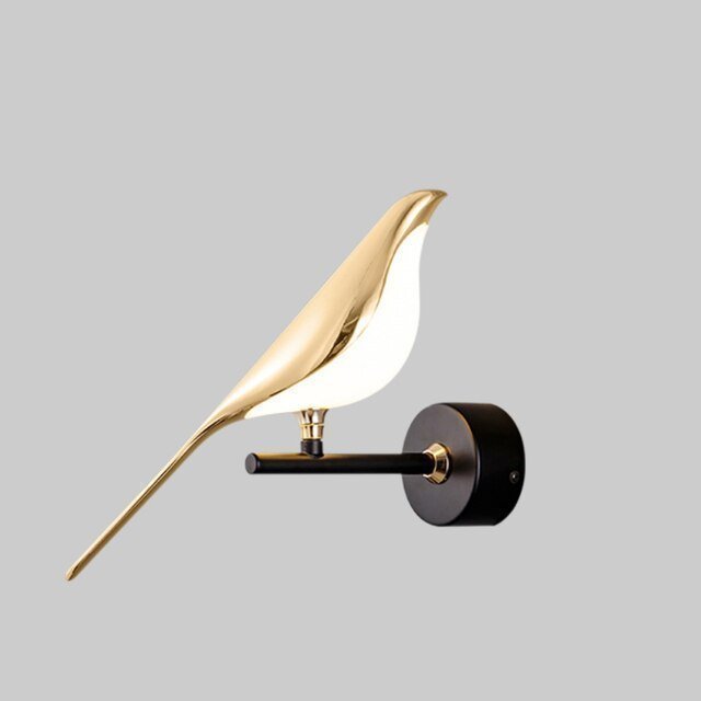 Lampada da parete dimmerabile a forma di uccello