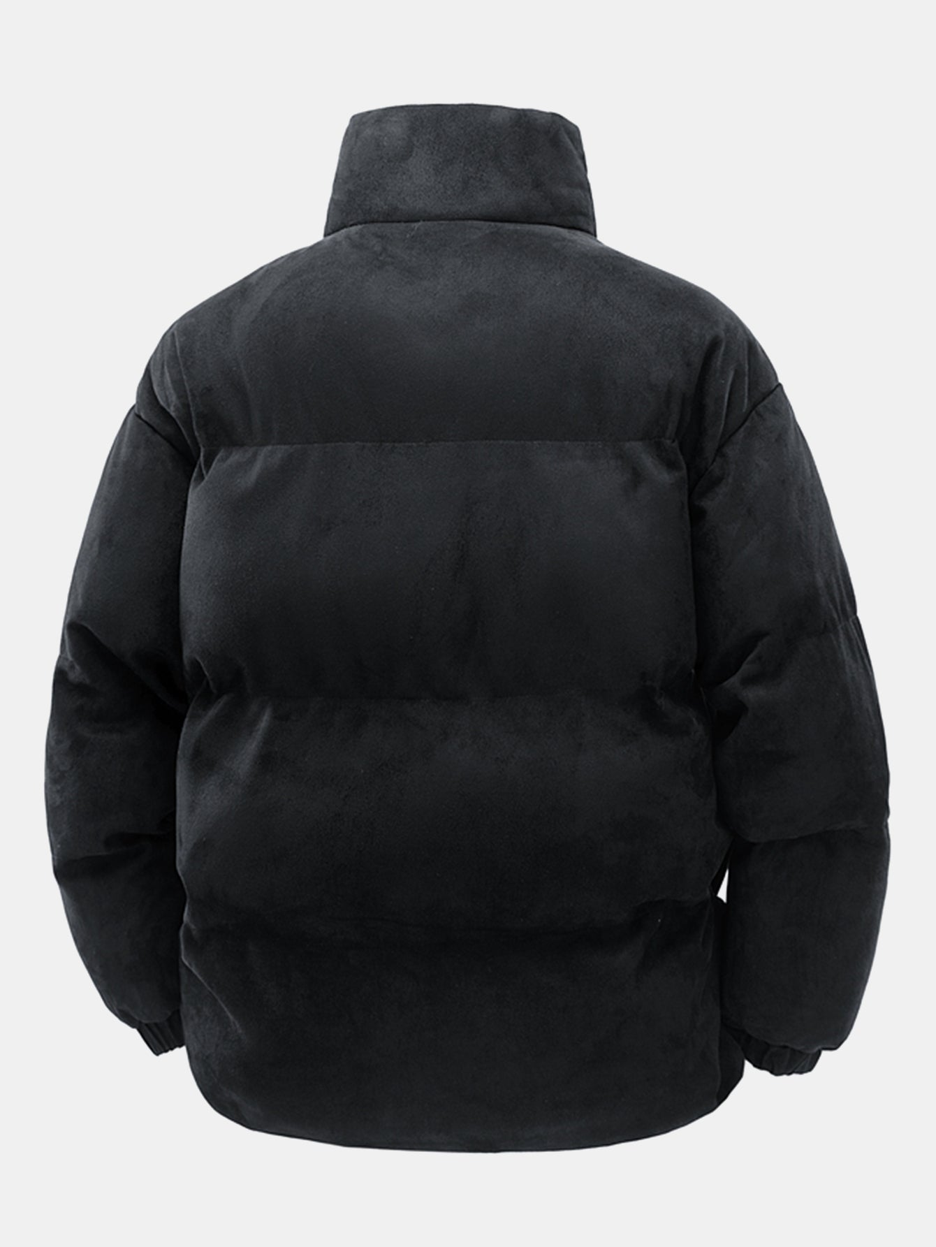 Piumino Invernale da Uomo con Finitura in Camoscio e Collo Alto