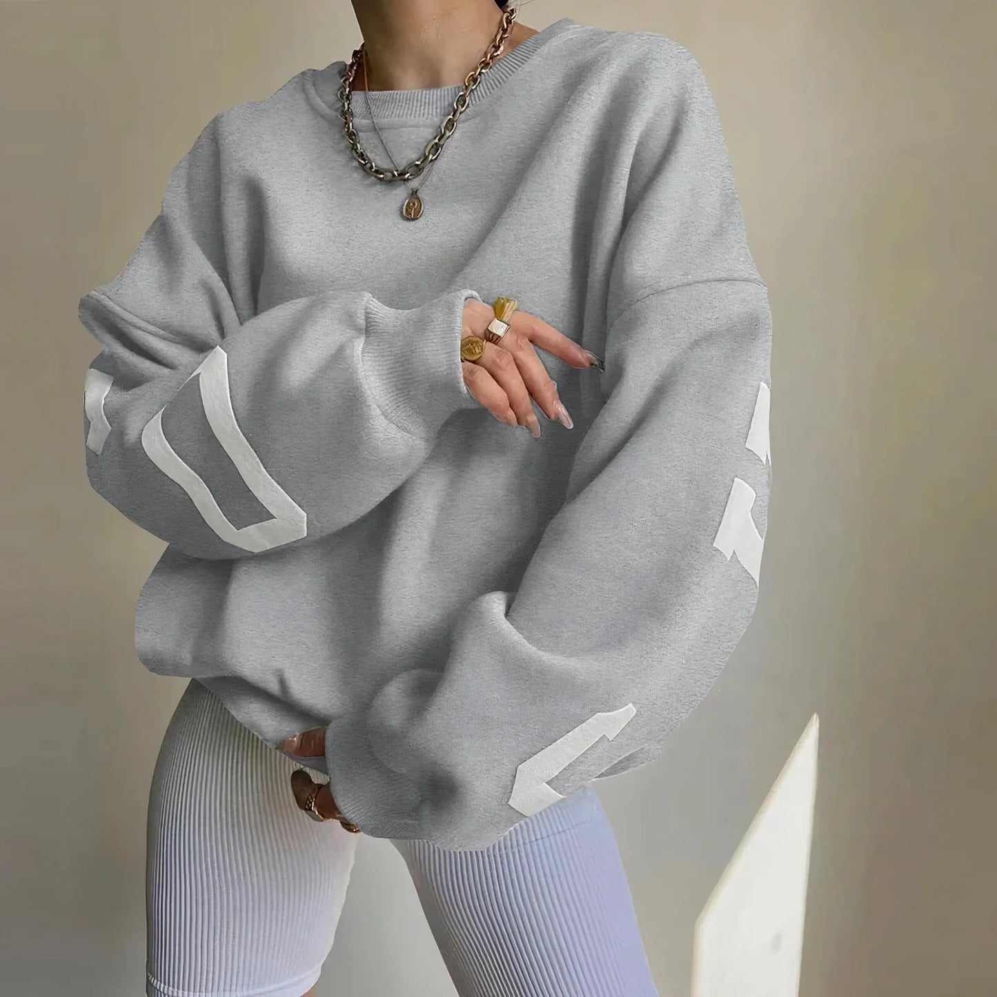 Maglione Oversize da Donna a Maniche Lunghe con Vestibilità Ampia