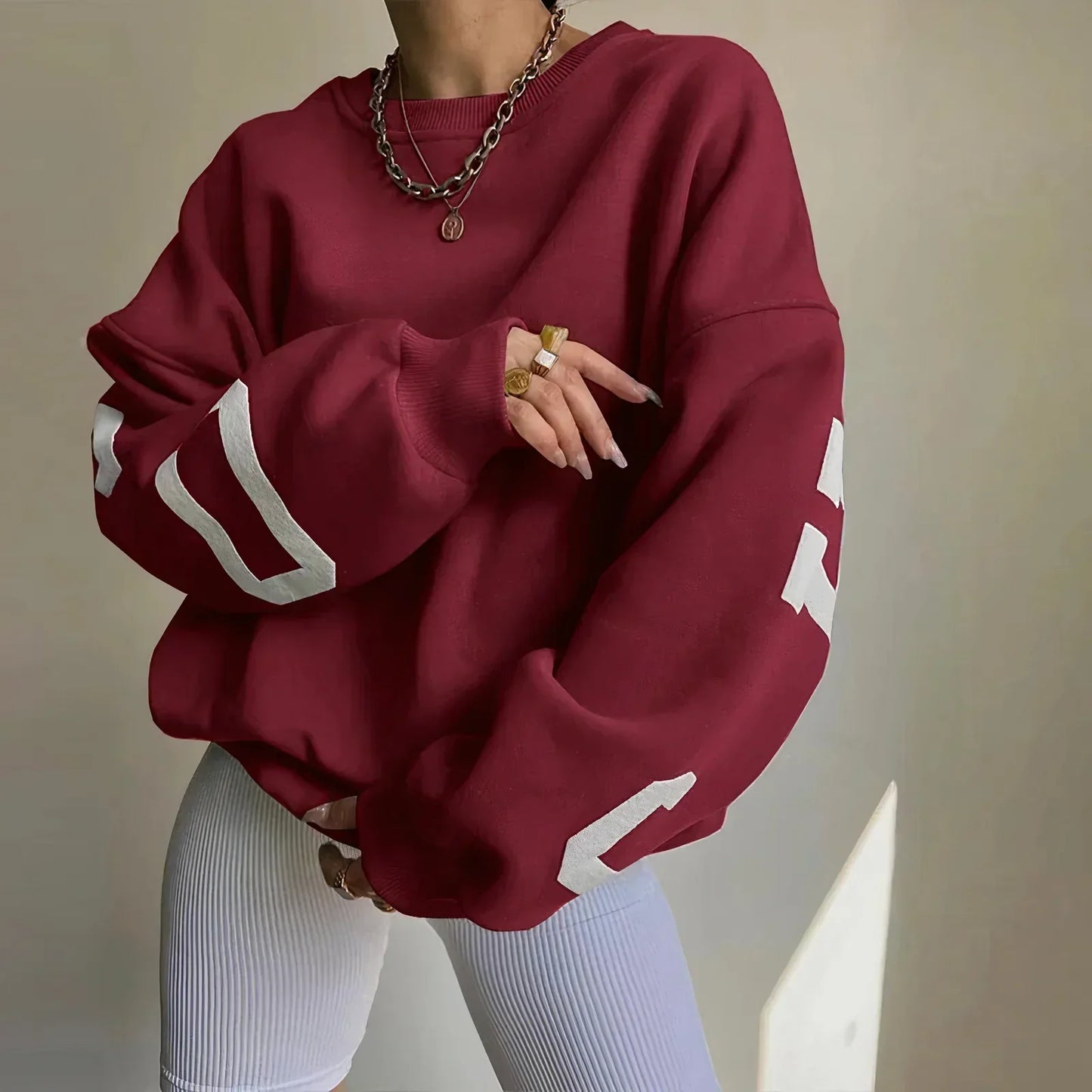 Maglione Oversize da Donna a Maniche Lunghe con Vestibilità Ampia