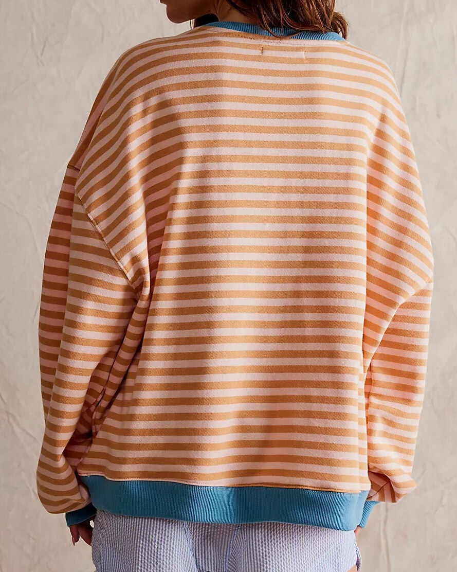 Maglione a Righe da Donna con Girocollo Slim Fit