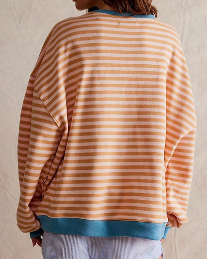 Maglione a Righe da Donna con Girocollo Slim Fit