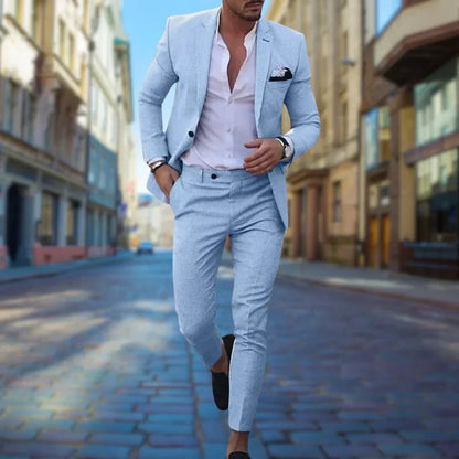 Completo da Uomo Due Pezzi con Blazer Slim Fit per Matrimonio o Cerimonia
