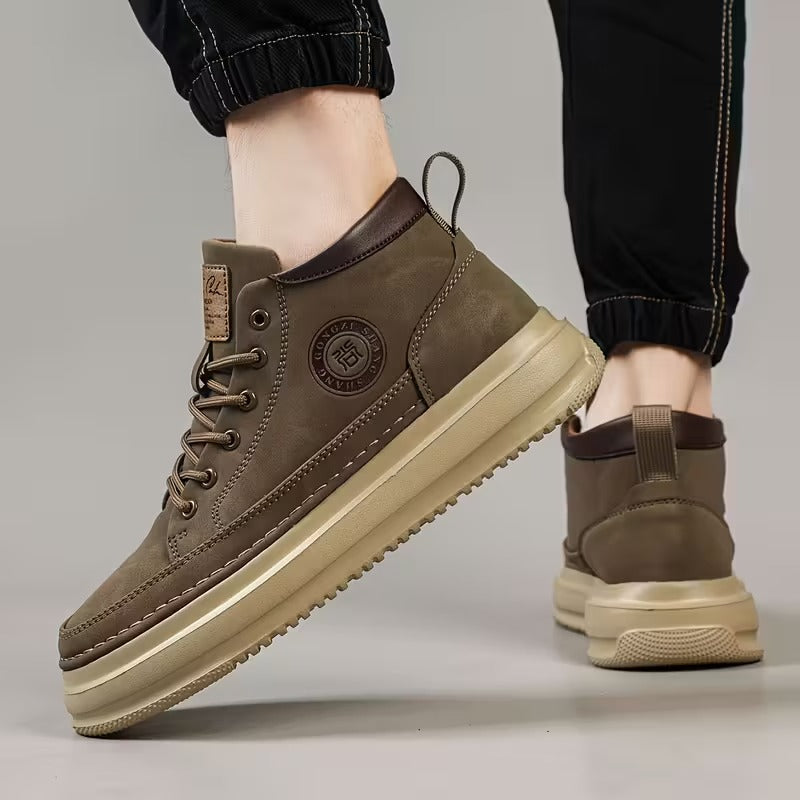 Botas para Hombre con Soporte Ortopédico, Plantilla Ergonómica y Suela Antideslizante