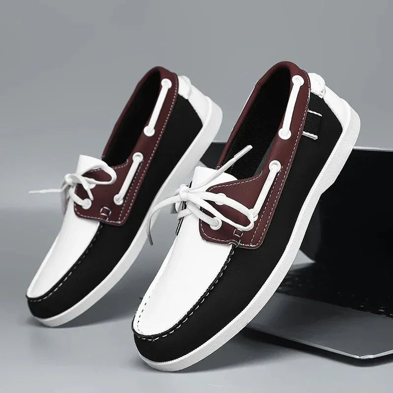 Mocassini da Uomo Tomaia Eco Slip On Cuciture a Contrasto Suola Leggera