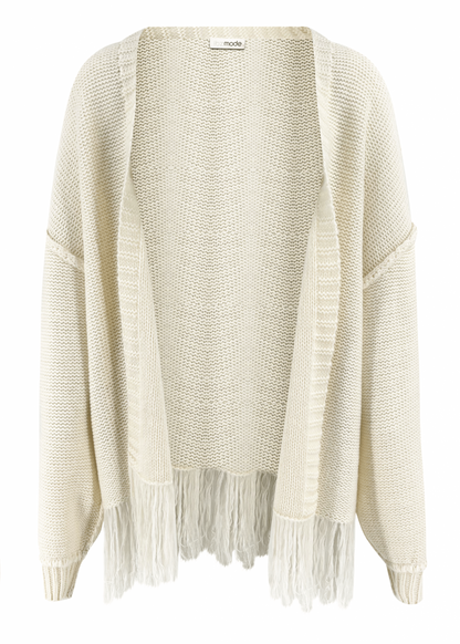 Giacca Estiva da Donna in Maglia con Frange Decorative