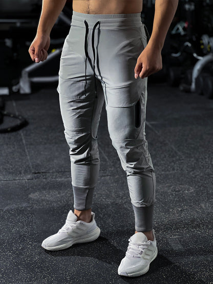 Pantaloni Sportivi Elasticizzati da Uomo con Vita Elasticizzata e Gamba Affusolata