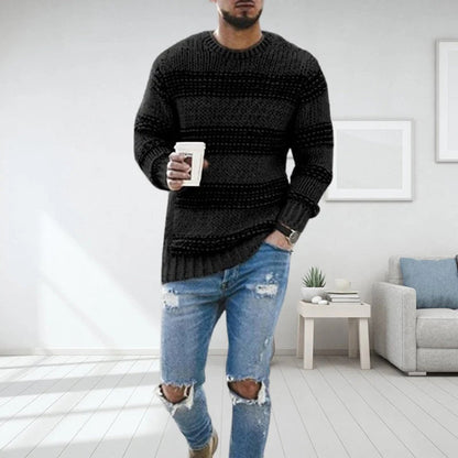 Maglione da Uomo in Maglia con Motivo a Righe