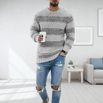 Maglione da Uomo in Maglia con Motivo a Righe