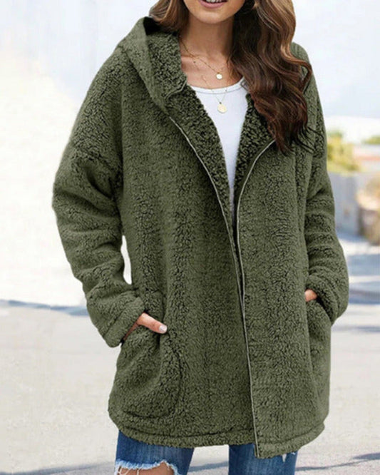 Cappotto Invernale da Donna con Cappuccio e Tasche