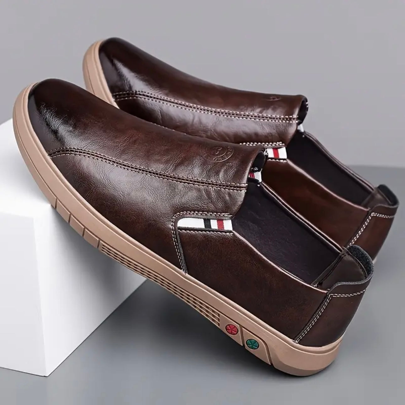 Men's Slip-On Moccasins with Padded Insole and Flexible Sole