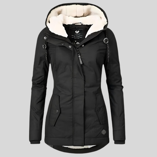 Cappotto Invernale da Donna Lungo Isolato Impermeabile con Cappuccio