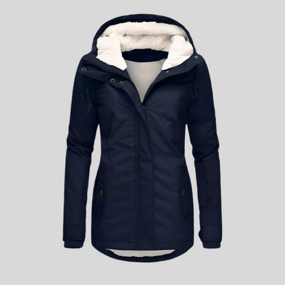 Cappotto Invernale da Donna Lungo Isolato Impermeabile con Cappuccio