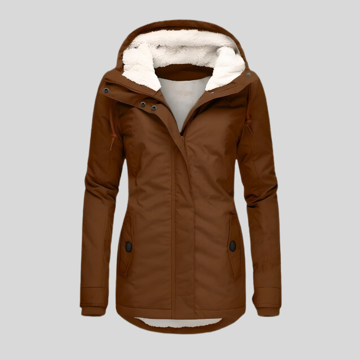Cappotto Invernale da Donna Lungo Isolato Impermeabile con Cappuccio