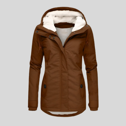 Cappotto Invernale da Donna Lungo Isolato Impermeabile con Cappuccio