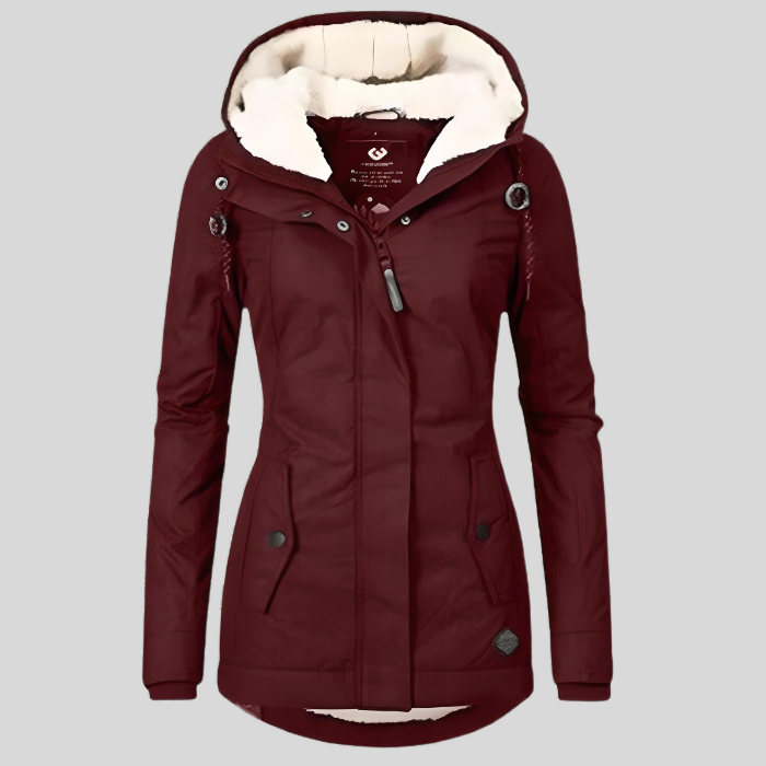 Cappotto Invernale da Donna Lungo Isolato Impermeabile con Cappuccio