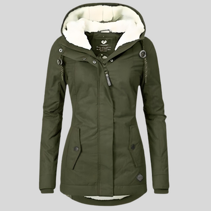 Cappotto Invernale da Donna Lungo Isolato Impermeabile con Cappuccio