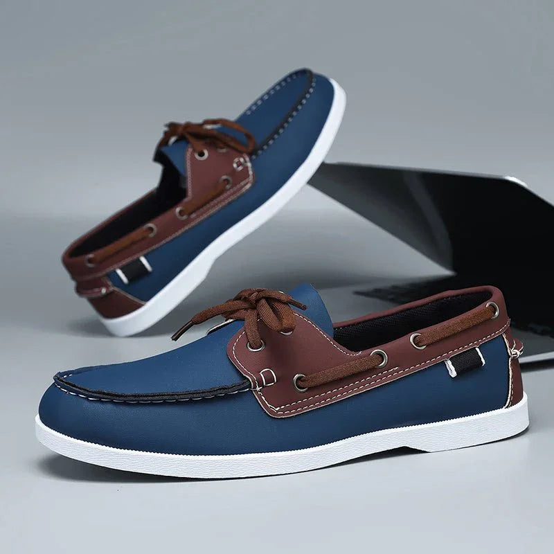 Mocassini da Uomo Tomaia Eco Slip On Cuciture a Contrasto Suola Leggera