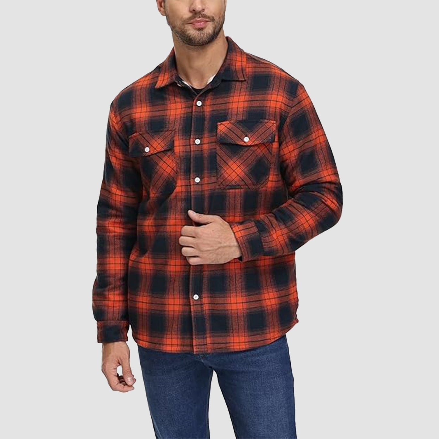 Giacca Camicia Casual da Uomo con Tasche
