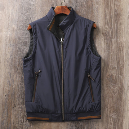 Gilet Leggero da Uomo con Design Reversibile, Fodera Termica ed Esterno Resistente