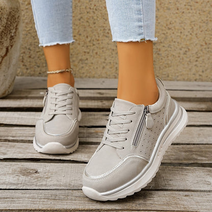 Women's Sneakers with Arch Support and Side Zipper