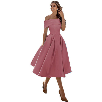 Abito da Festa in Raso Senza Spalline con Silhouette Elegante | Ideale per l'Estate