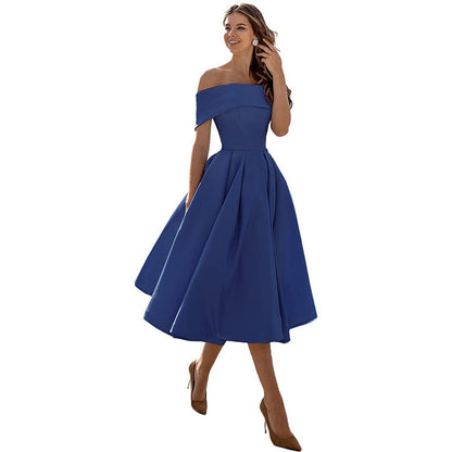 Abito da Festa in Raso Senza Spalline con Silhouette Elegante | Ideale per l'Estate