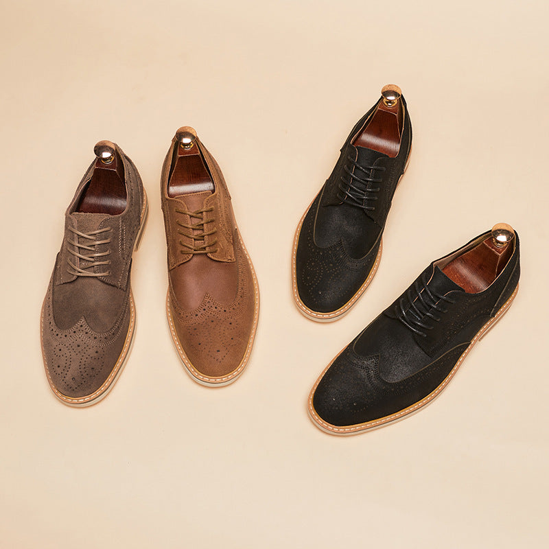 Scarpe da Uomo Stringate con Punta a Coda di Rondine e Dettagli Brogue