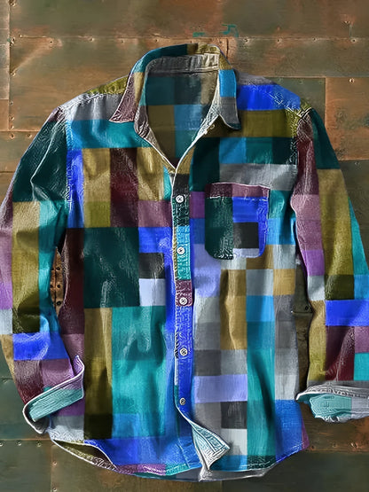 Camicia da donna a maniche lunghe con tasca laterale sul petto