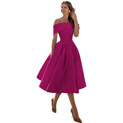 Abito da Festa in Raso Senza Spalline con Silhouette Elegante | Ideale per l'Estate