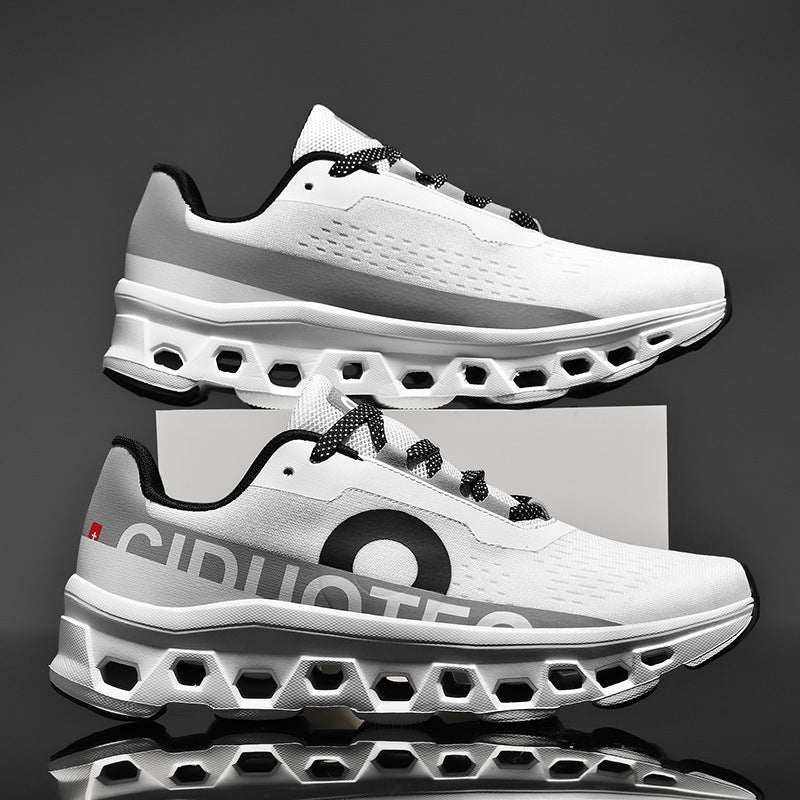 Sneakers Leggere da Uomo in Mesh con Suola Esagonale e Intersuola Ammortizzante