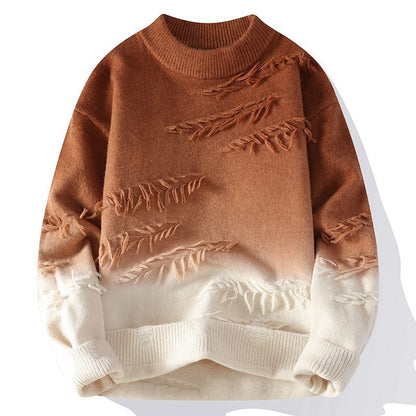 Maglione da Uomo con Sfumatura Ombre e Dettagli Sfilacciati