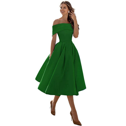 Abito da Festa in Raso Senza Spalline con Silhouette Elegante | Ideale per l'Estate