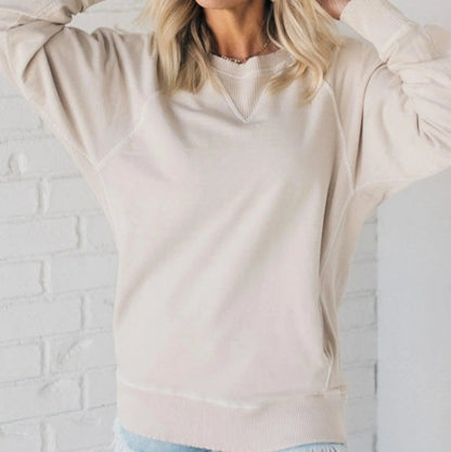 Maglione da Donna in Maglia a Coste con Tasche Laterali