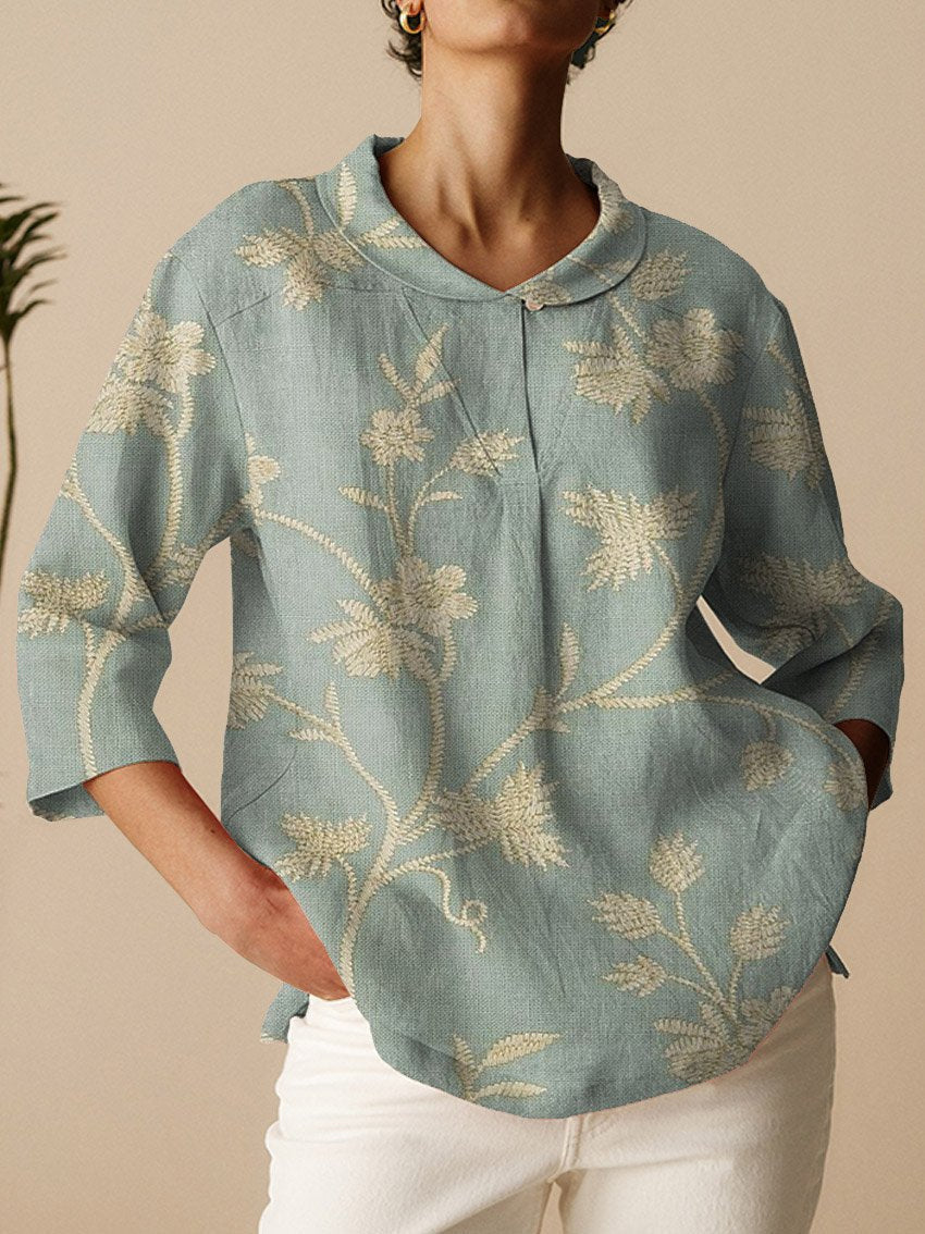 Blusa a maniche lunghe con stampa floreale I Ideale per la primavera e l'autunno