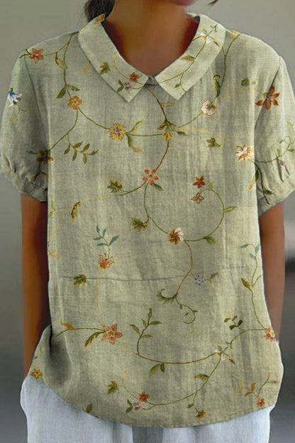 Blusa a maniche lunghe con stampa floreale I Ideale per la primavera e l'autunno