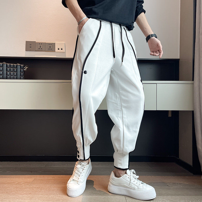 Jogger da Uomo con Vestibilità Affusolata, Tasche Funzionali e Bottoni alle Caviglie