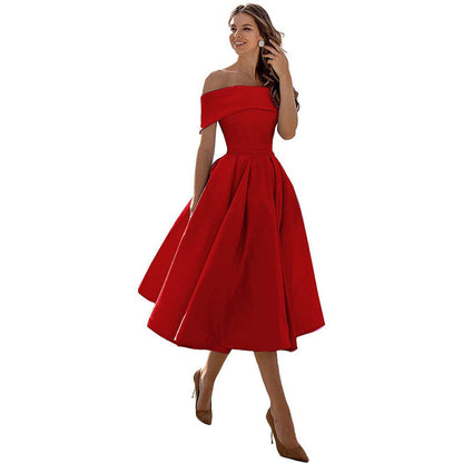 Abito da Festa in Raso Senza Spalline con Silhouette Elegante | Ideale per l'Estate