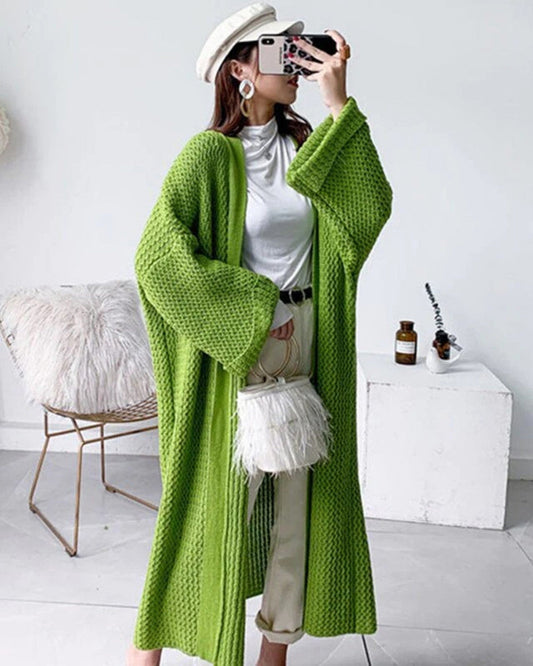 Cardigan Invernale da Donna Oversize in Maglia con Motivo
