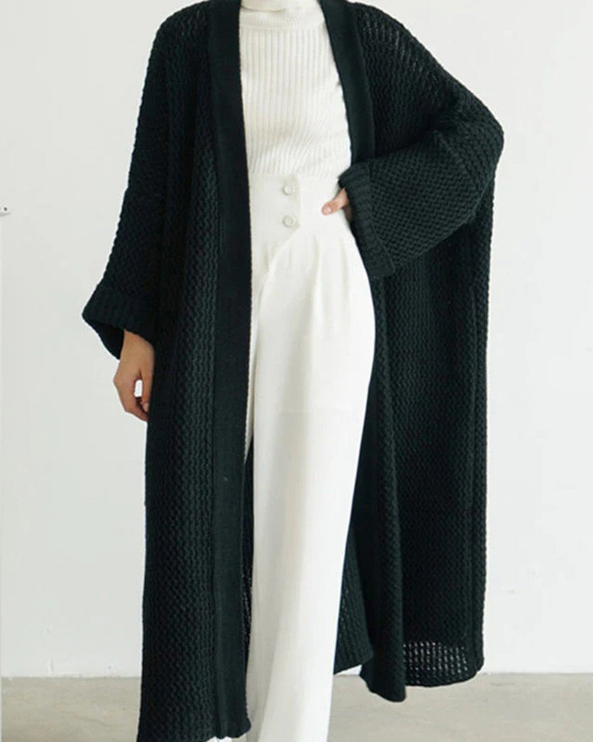 Cardigan Invernale da Donna Oversize in Maglia con Motivo