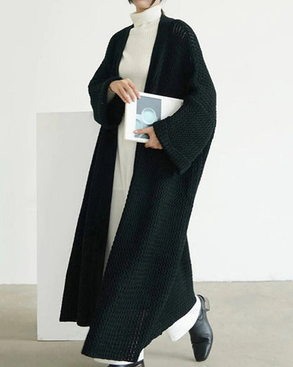 Cardigan Invernale da Donna Oversize in Maglia con Motivo