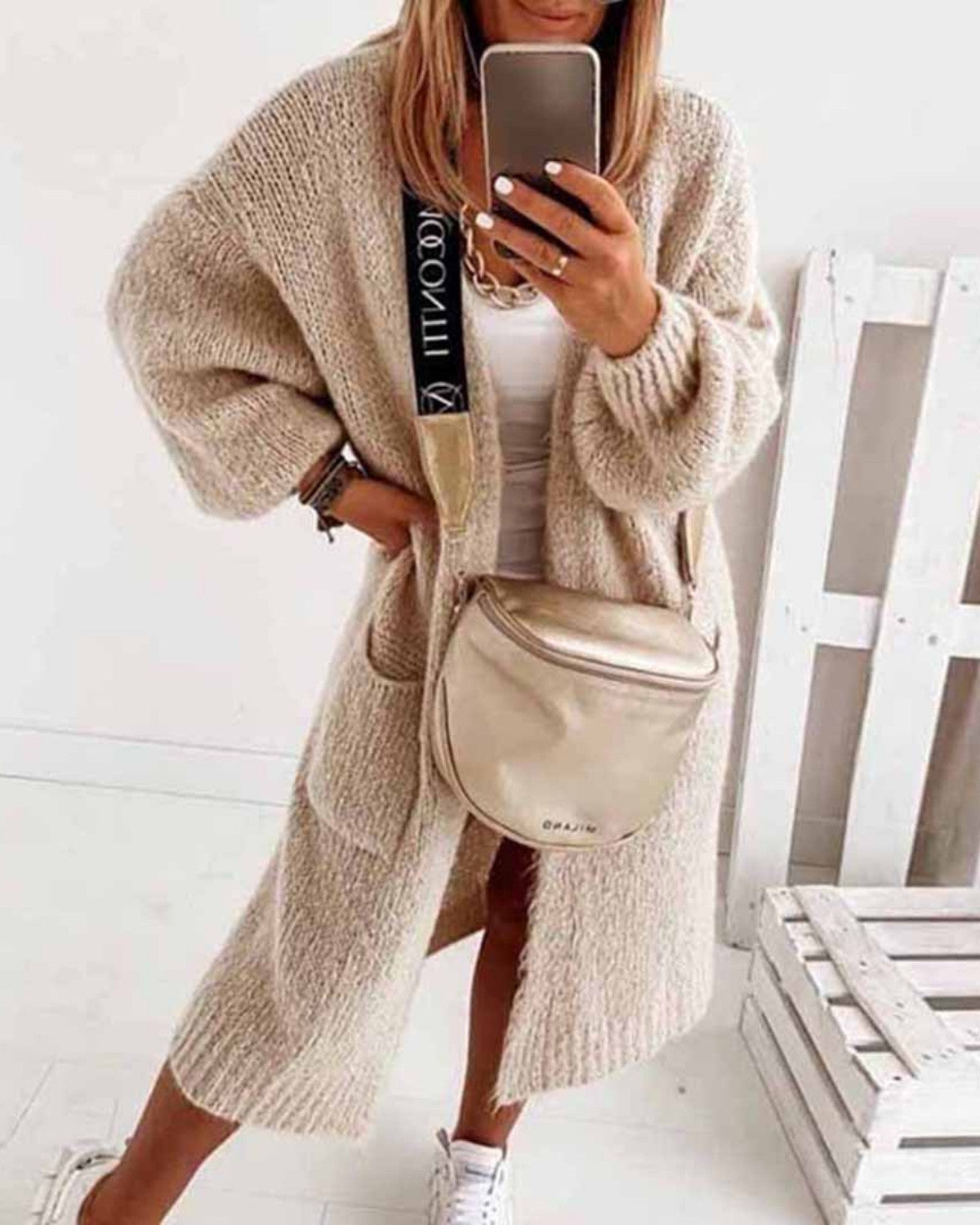 Cardigan Oversize da Donna in Tessuto Morbido