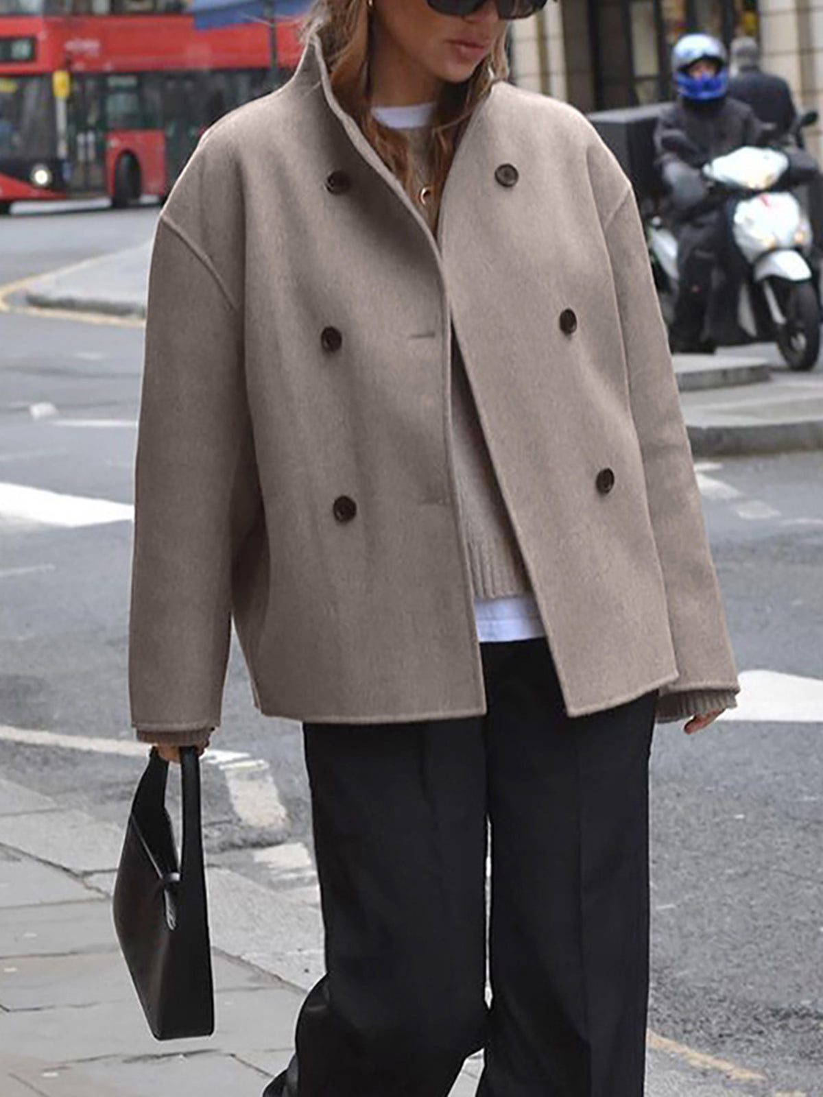 Giacca oversize con bottoni e maniche lunghe I Ideale per primavera e autunno