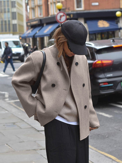 Giacca oversize con bottoni e maniche lunghe I Ideale per primavera e autunno